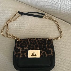 Michael Kors leather chain leopard crossbody bag